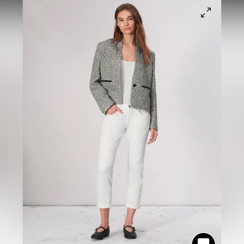 rag & bone Dylan Low Rise boyfriend White Denim Jeans.Cotton